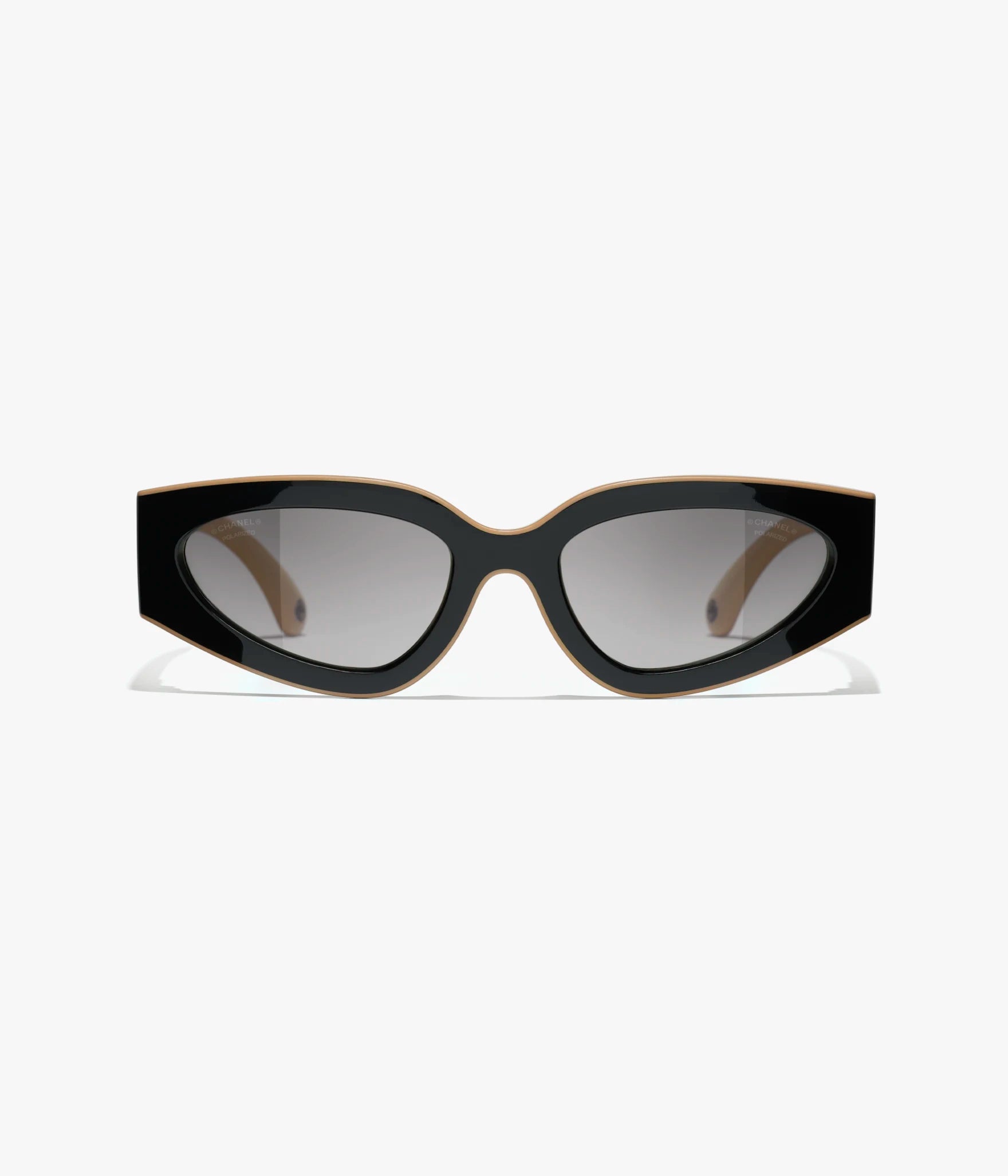 Frame: Nylon, Black & Beige  Lenses: Light Gray